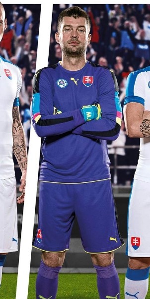 Мужская форма голкипера сборной Словакии 2016/2017 (комплект: футболка + шорты + гетры)