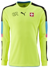 Детская форма голкипера сборной Швейцарии 2016/2017 (комплект: футболка + шорты + гетры)