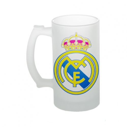 Кружка пивная, стеклянная футбольного клуба Реал Мадрид